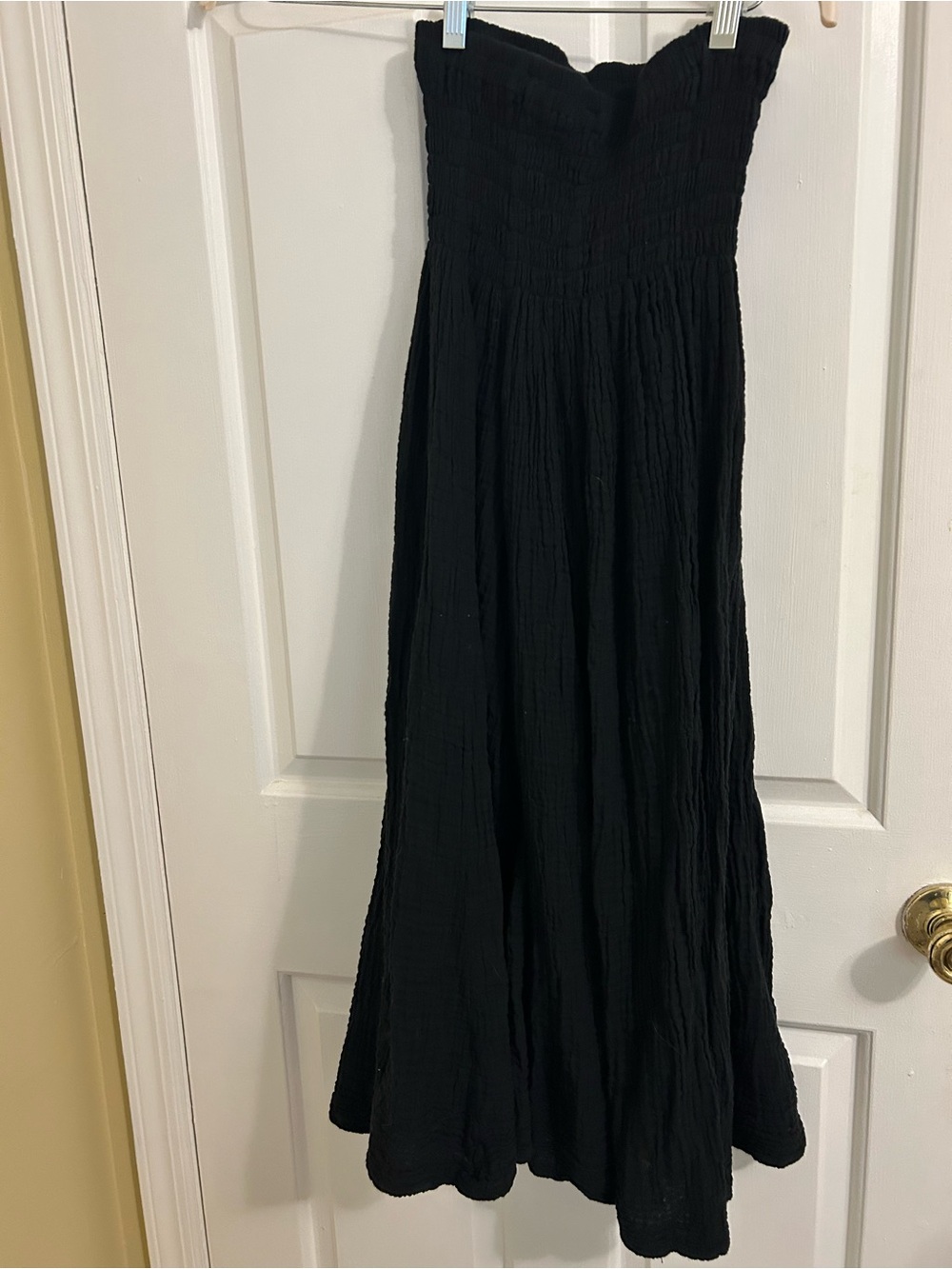 Thai Cotton Crinkle Pants Black L/XL Textured Gauze - NWT